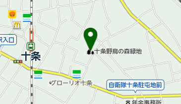 十条野鳥の森緑地の地図画像