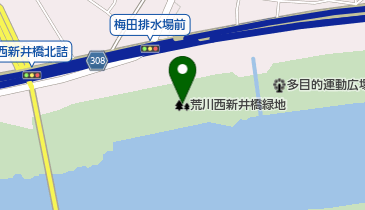 荒川西新井橋緑地の地図画像