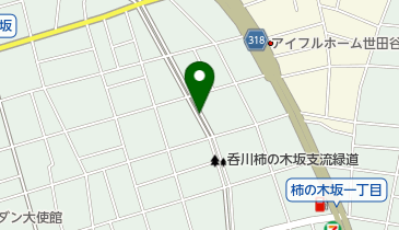 呑川柿の木坂支流緑道の地図画像