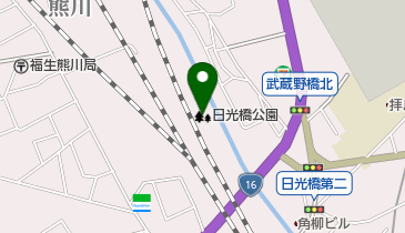 玉川上水緑地日光橋公園の地図画像