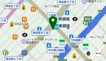 快活CLUB東銀座店の地図画像