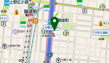 カフェ・ベローチェ仲御徒町店の地図画像