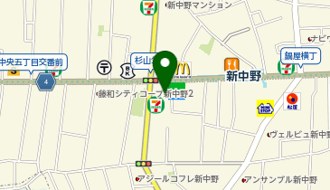 カフェ・ベローチェ新中野店の地図画像
