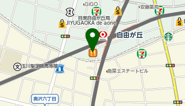 星乃珈琲店自由が丘店の地図画像