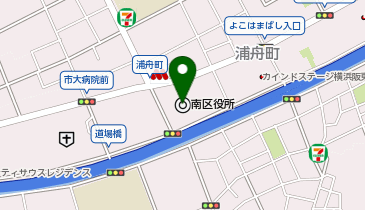 横浜市南区役所の地図画像