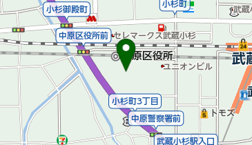 川崎市中原区役所保健福祉センターの地図画像