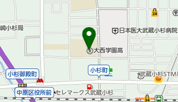 私立大西学園中学校の地図画像