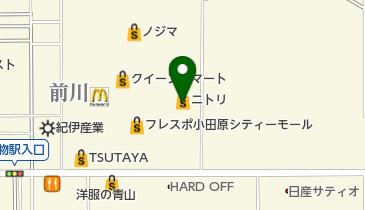 ニトリ小田原店の地図画像