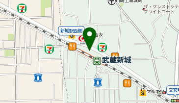 auショップ武蔵新城の地図画像