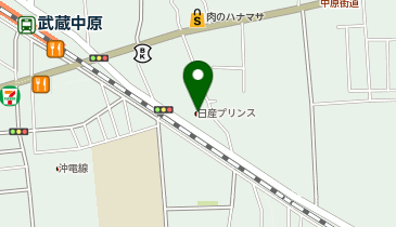 日産神奈川武蔵中原店の地図画像