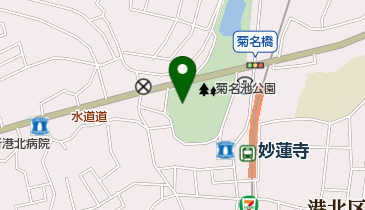 菊名池公園プールの地図画像