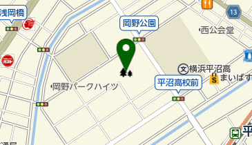 横浜市岡野公園野球場の地図画像