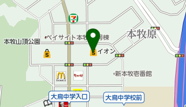イオン本牧店の地図画像