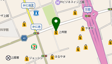 上州屋上越店の地図画像