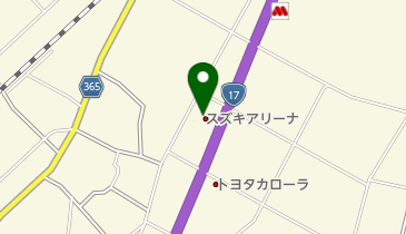 スズキ自販新潟スズキアリーナしおざわの地図画像