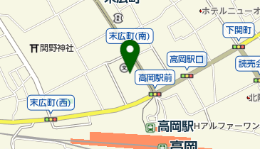 高岡市生涯学習センターホールの地図画像