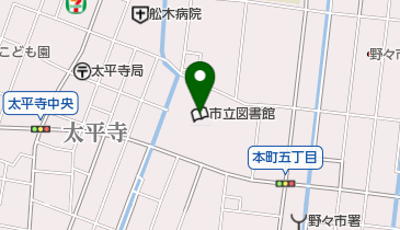 野々市市立図書館の地図画像