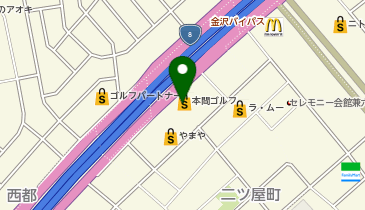 本間ゴルフ金沢店の地図画像