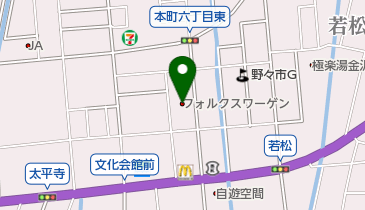 フォルクスワーゲン野々市の地図画像