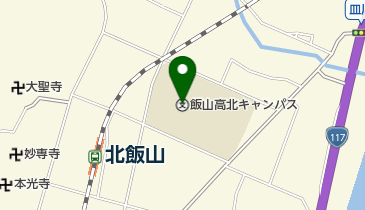 長野県飯山高校北キャンパスの地図画像