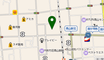 高山税務署の地図画像