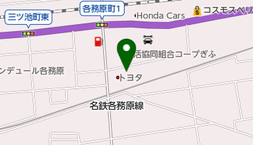 岐阜トヨタ自動車各務原店の地図画像