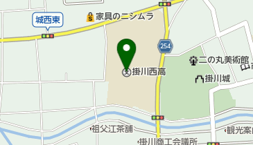 静岡県立掛川西高校の地図画像