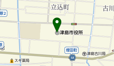 津島市役所の地図画像