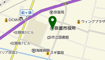 弥富市役所の地図画像