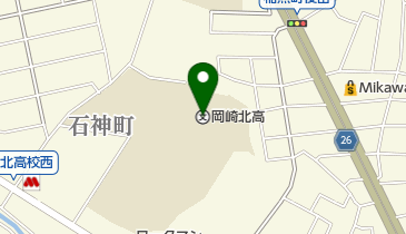 愛知県立岡崎北高校の地図画像