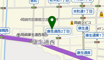 アオキスーパー岡崎康生店の地図画像