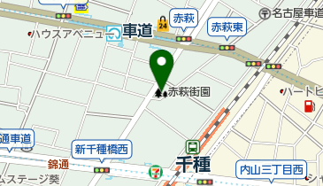 赤萩街園の地図画像