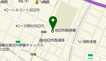 四日市税務署の地図画像