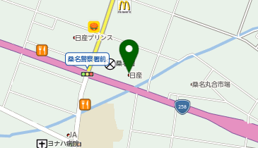 三重日産桑名江場店の地図画像
