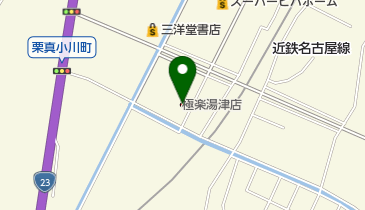 極楽湯津店の地図画像