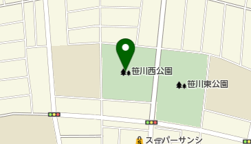 笹川西公園の地図画像