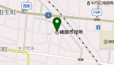 綾部市役所の地図画像