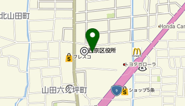 西京区役所洛西支所保健福祉センターの地図画像