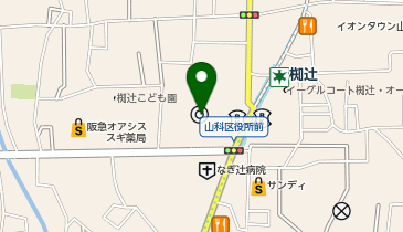 京都市山科区保健部の地図画像