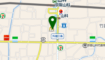 ハニーズラクト山科店の地図画像