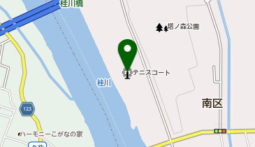 桂川緑地久我橋東詰公園テニスコートの地図画像