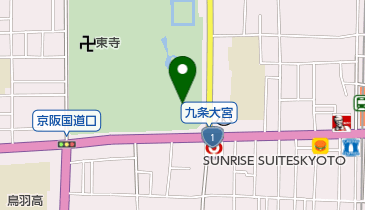 東寺五重塔の地図画像