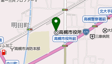 高槻市役所の地図画像