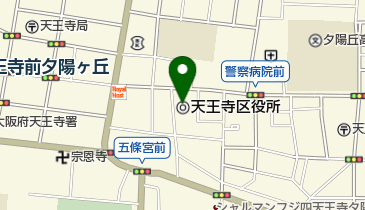 大阪市天王寺区役所の地図画像