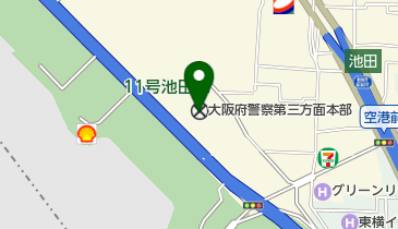 大阪府警察第三方面本部の地図画像