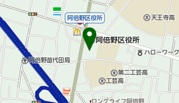 大阪市阿倍野区保健福祉センターの地図画像