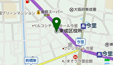 大阪市東成区保健福祉センターの地図画像