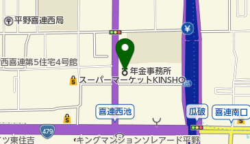 平野年金事務所の地図画像