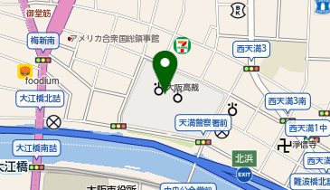 大阪高等裁判所の地図画像