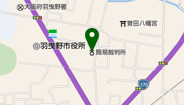 羽曳野簡易裁判所の地図画像
